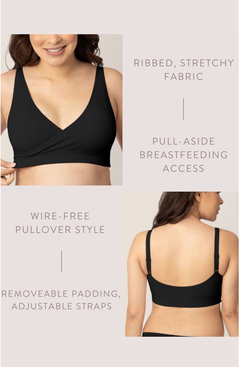 Kindred Bravely Sublime Adjustable Crossover Nursing & Lounge Bra - Fits Sizes 30B-40D, Alternate, color, Black