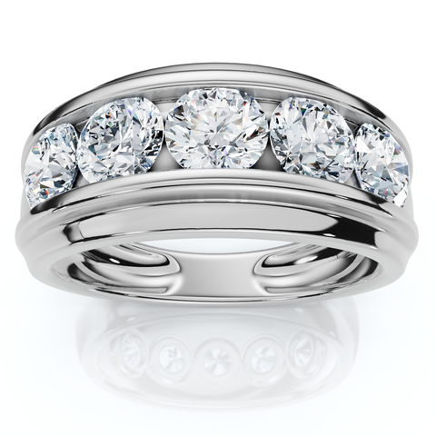 Men's 2Ct Diamond Accented Wedding Anniversary Ring 14k Gold Lab Grown FG/VS