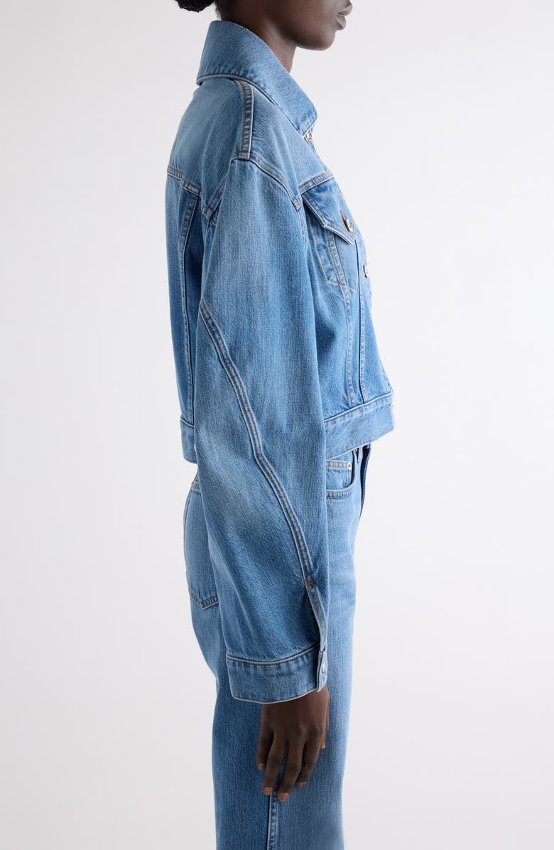 Givenchy Cocoon Denim Jacket, Alternate, color, Medium Blue