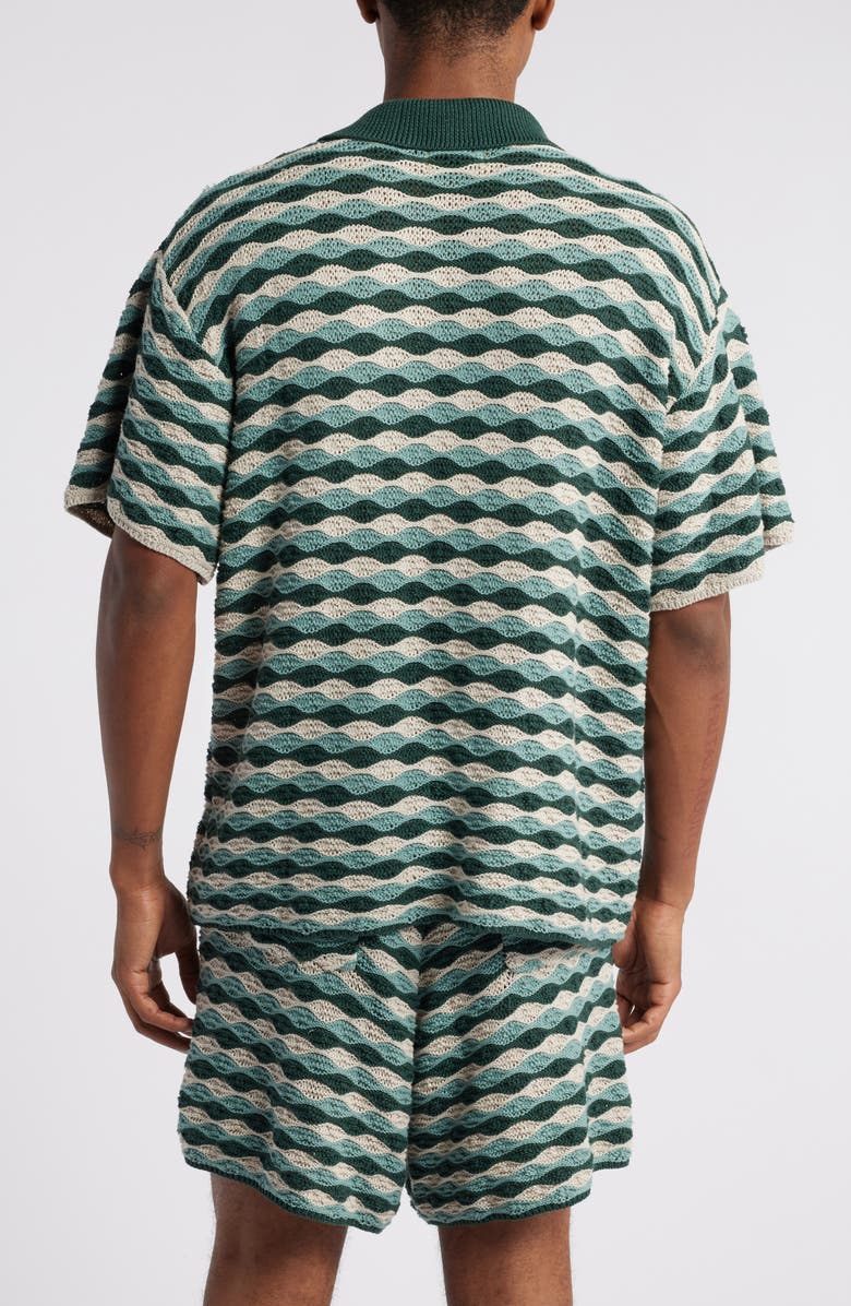 DIET STARTS MONDAY Beach Wave Open Stitch Polo Sweater, Alternate, color, 