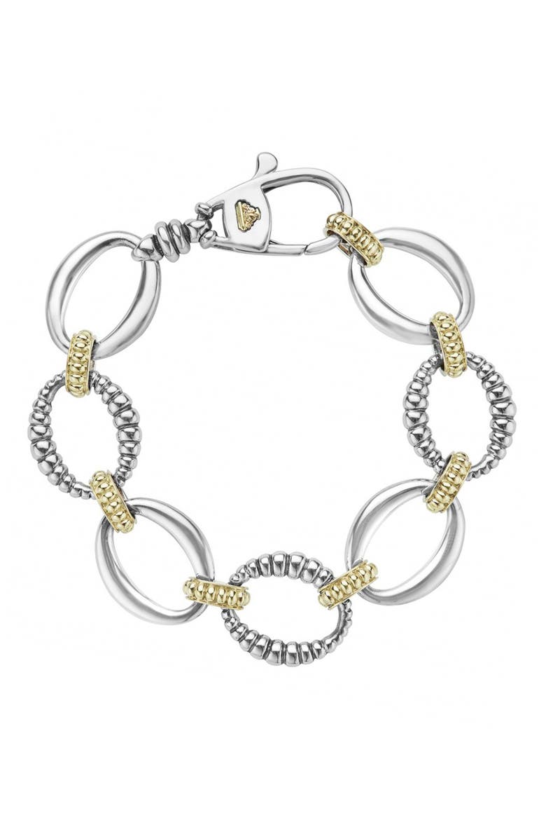 Link Two-Tone Bracelet, Main, color, STERLING SILVER/ GOLD