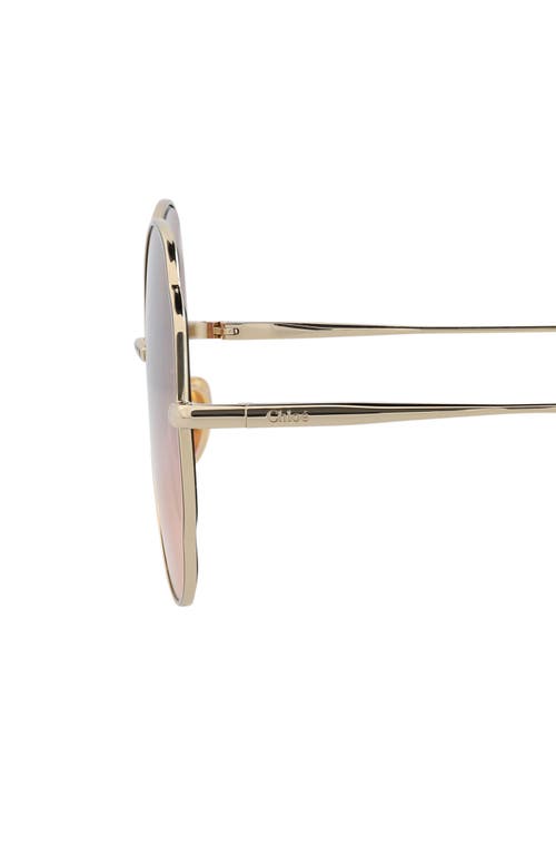 Chloé Core 60mm Round Sunglasses In Gold Gold Red