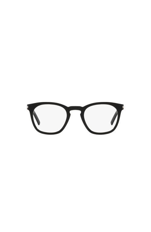 Saint Laurent 49mm Round Optical Glasses In Black
