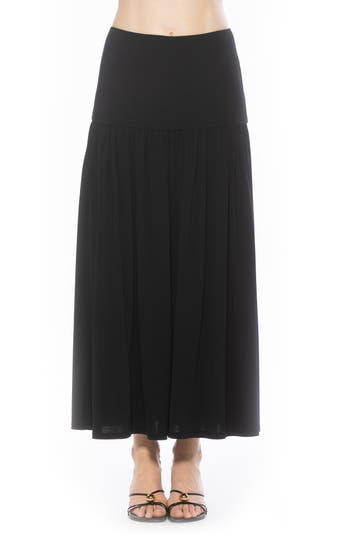 Alexia Admor Aven Drop Waist Maxi Skirt In Black