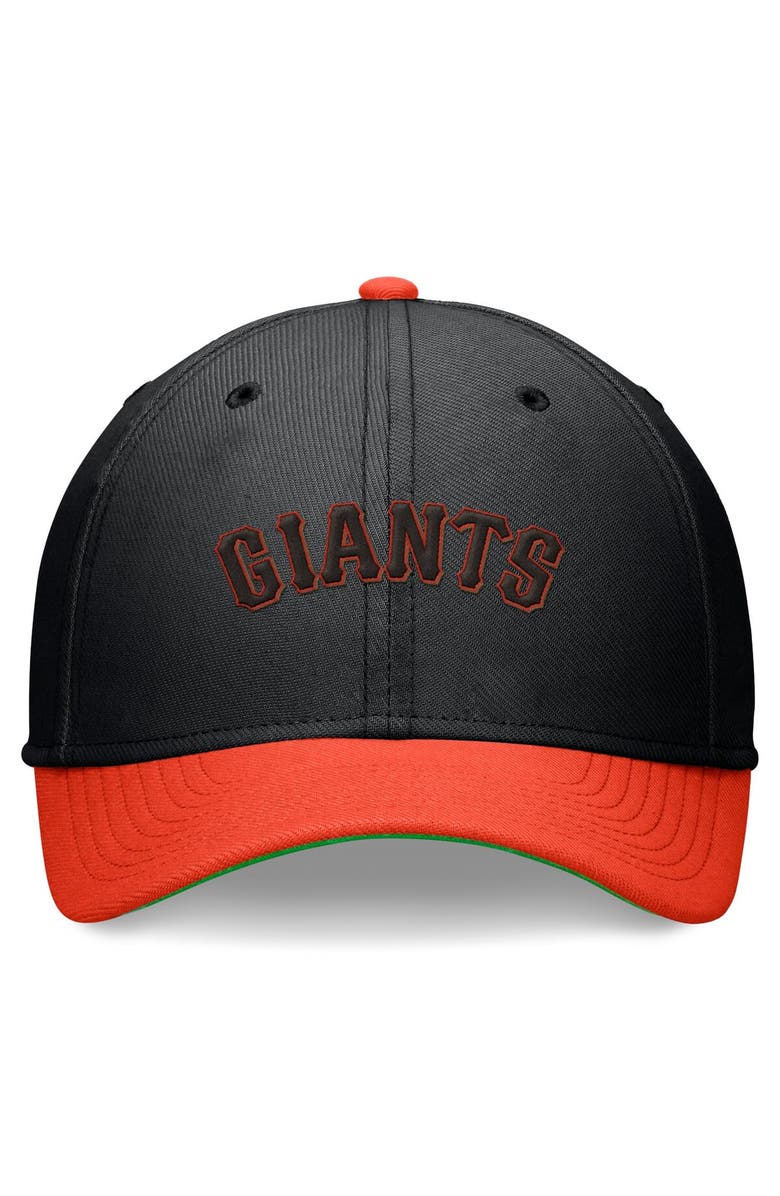 Nike Men's Nike Black/Orange San Francisco Giants Cooperstown Collection Rewind Swooshflex Performance Hat, Alternate, color, Black