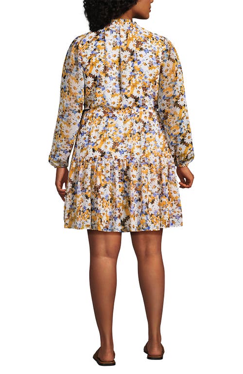 Lands' End Chiffon Above The Knee Adjustable Dress In Multi