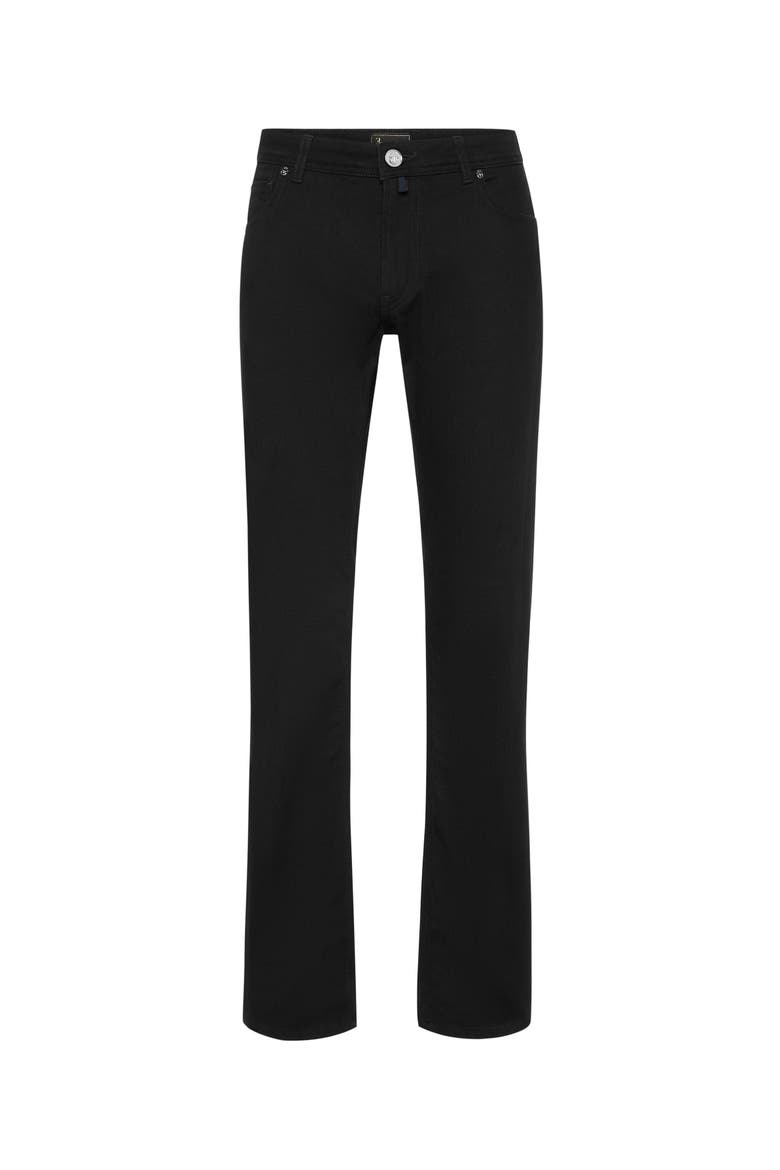 Embroidered 5 Pockets Regular Cut Jeans Men, Main, color, black