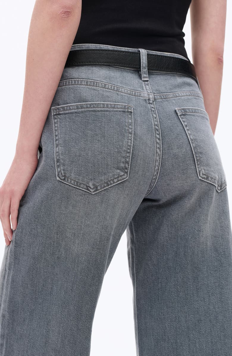 Bayeas Slant Pocket Mid Rise Wide Leg Jeans, Alternate, color, Grey Blue