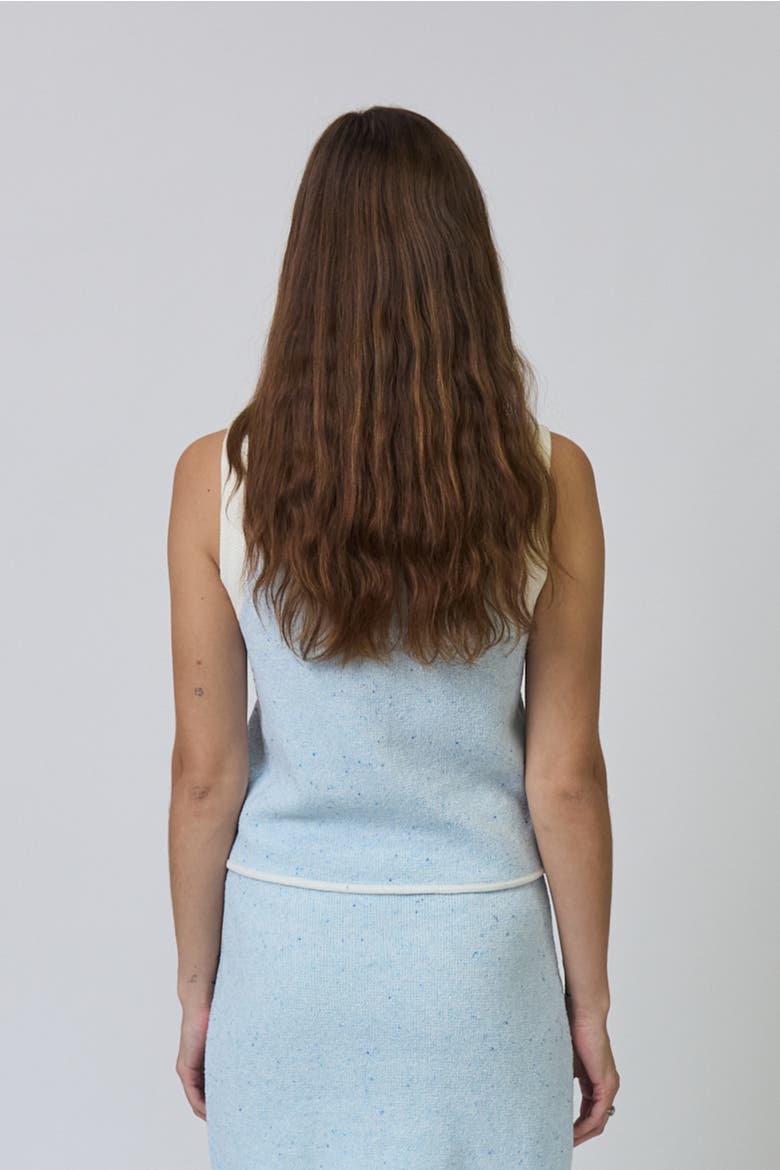 Celeste Tweed Yarn Vest, Alternate, color, BLUE