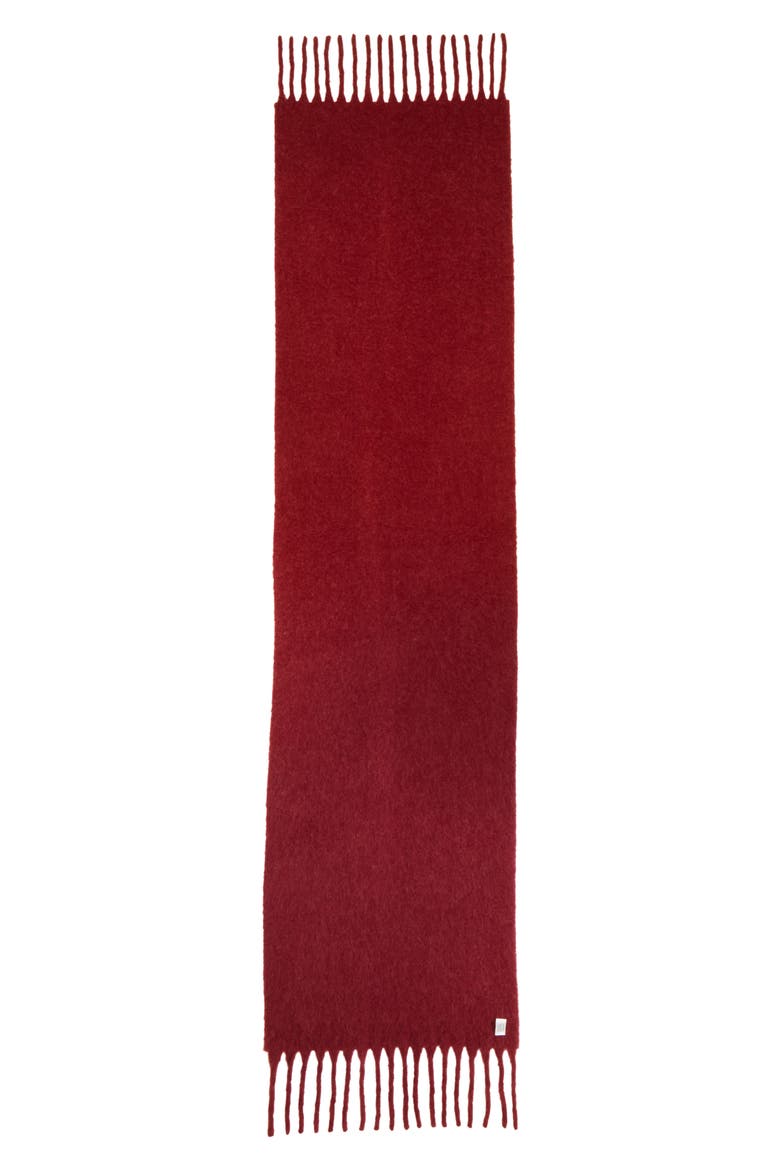 Fuzzy Alpaca Blend Scarf, Alternate, color, RED