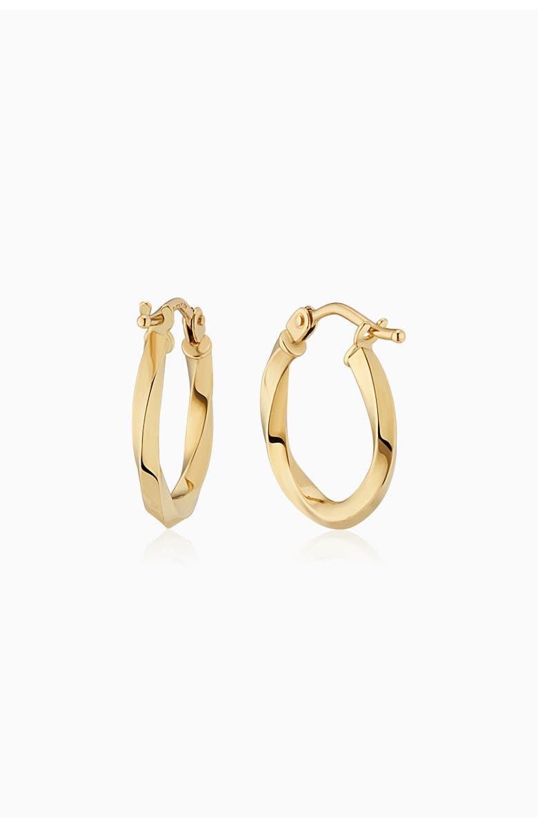 Oradina 18K Yellow Gold Ribbon Hoops, Main, color, 