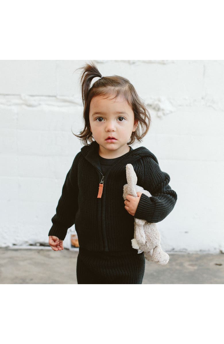 goumikids baby organic cotton knit hoodie, Alternate, color, 