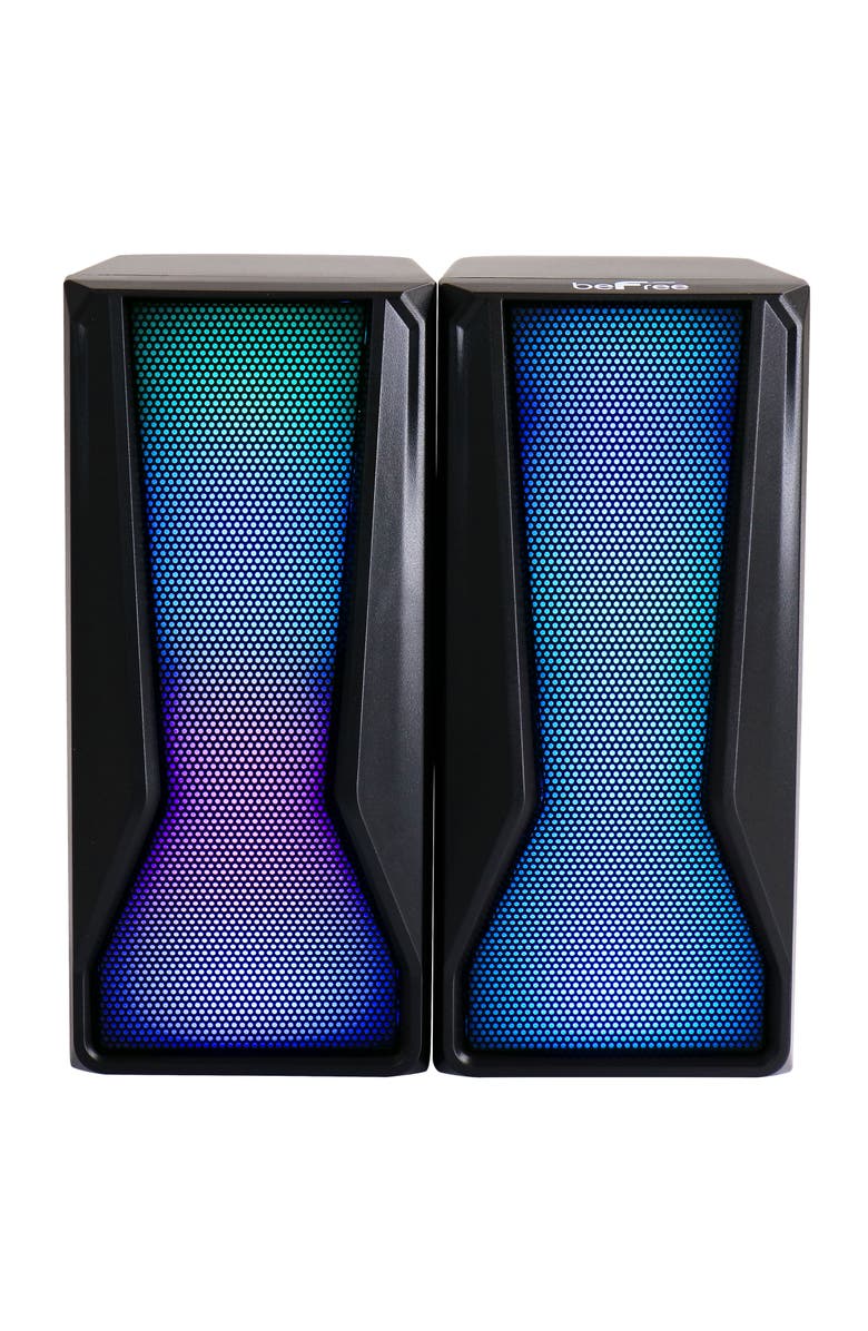 Befree Sound Color LED Dual Gaming Speakers, Main, color, Black