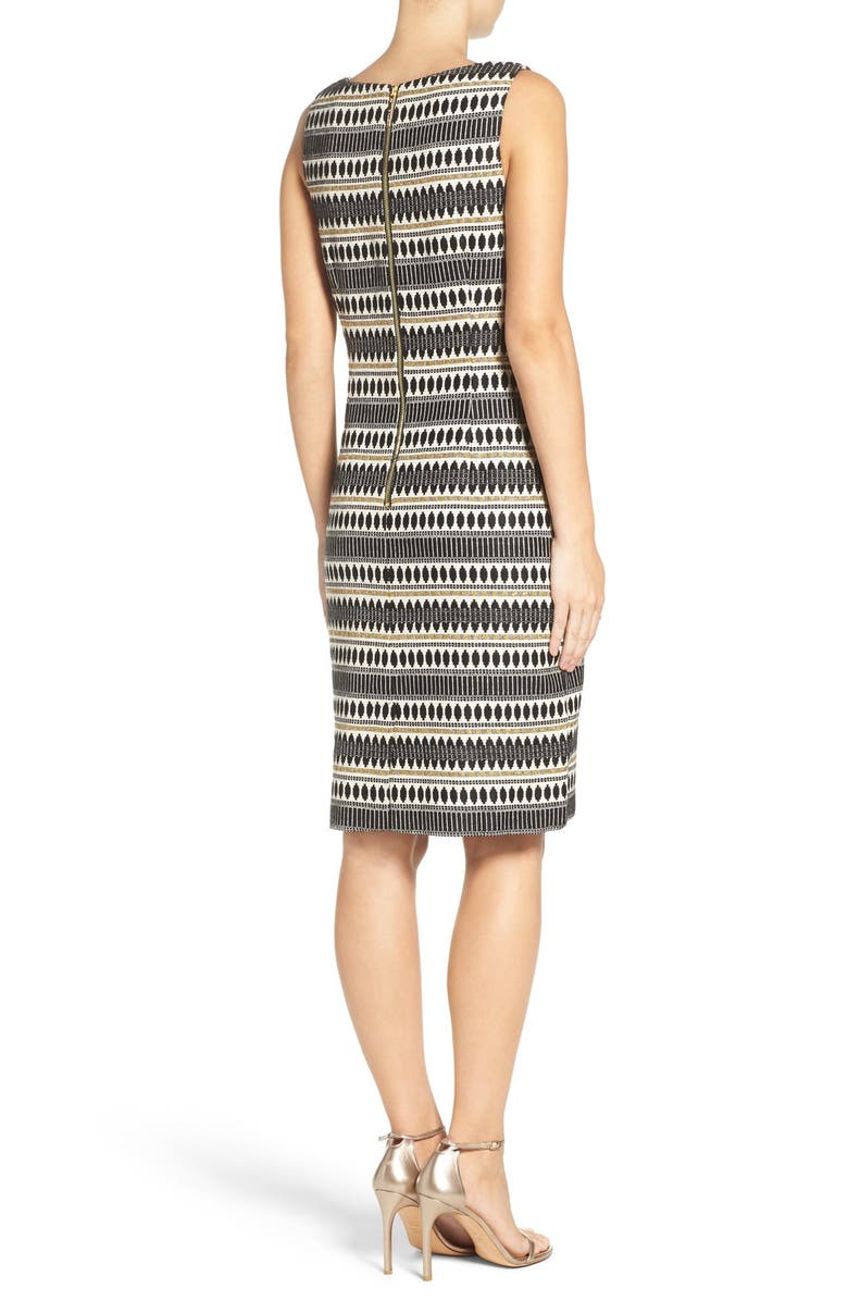 Chetta B Jacquard Sheath Dress, Alternate, color,
