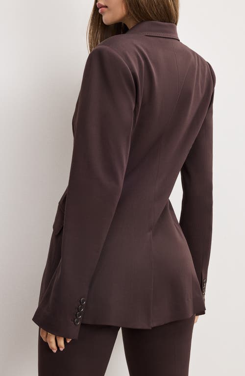 Good American Essential Sculpt Suit Blazer In Brown