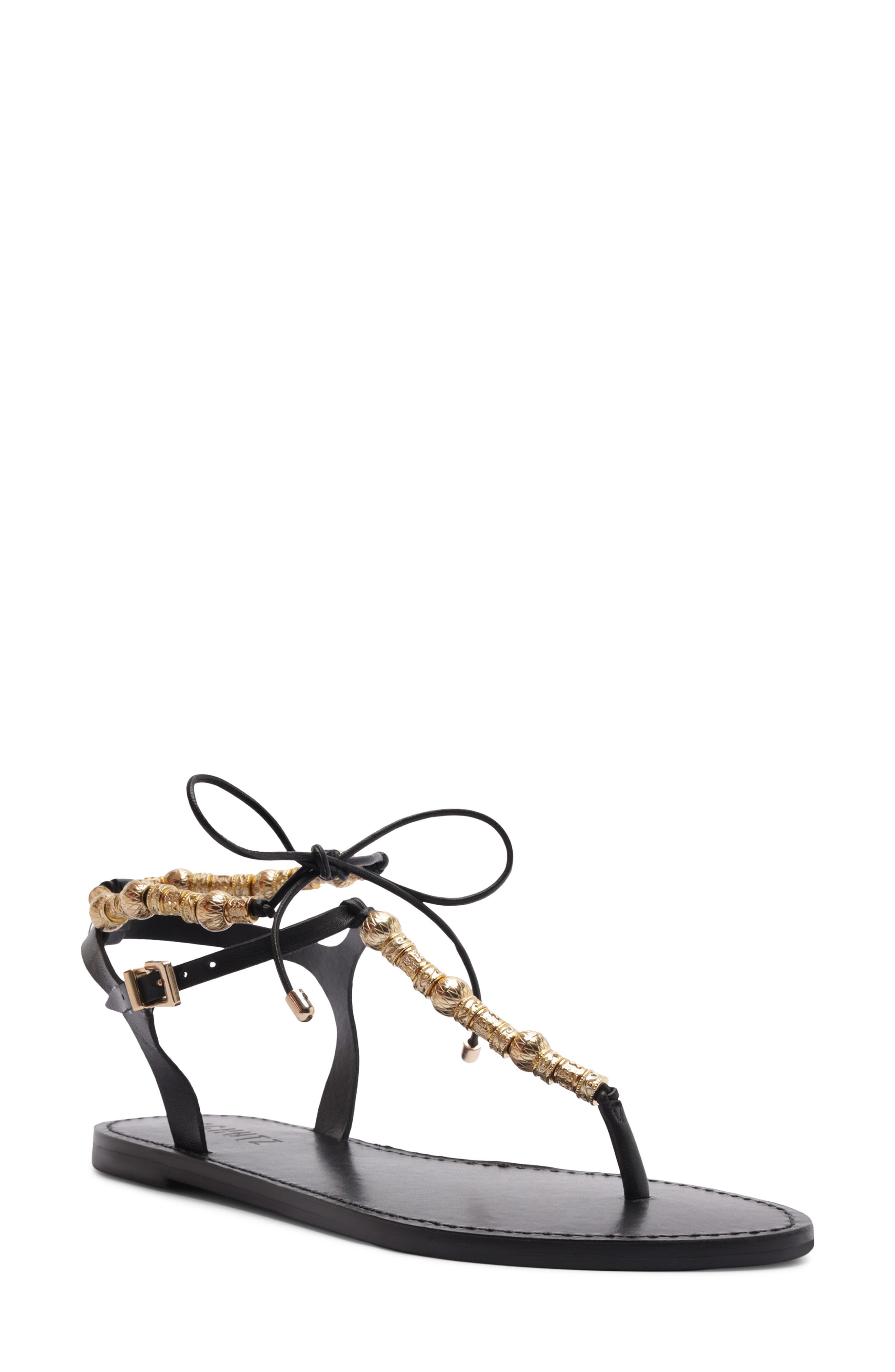 Schutz Nia Ankle Strap Sandal, Main, color, Black