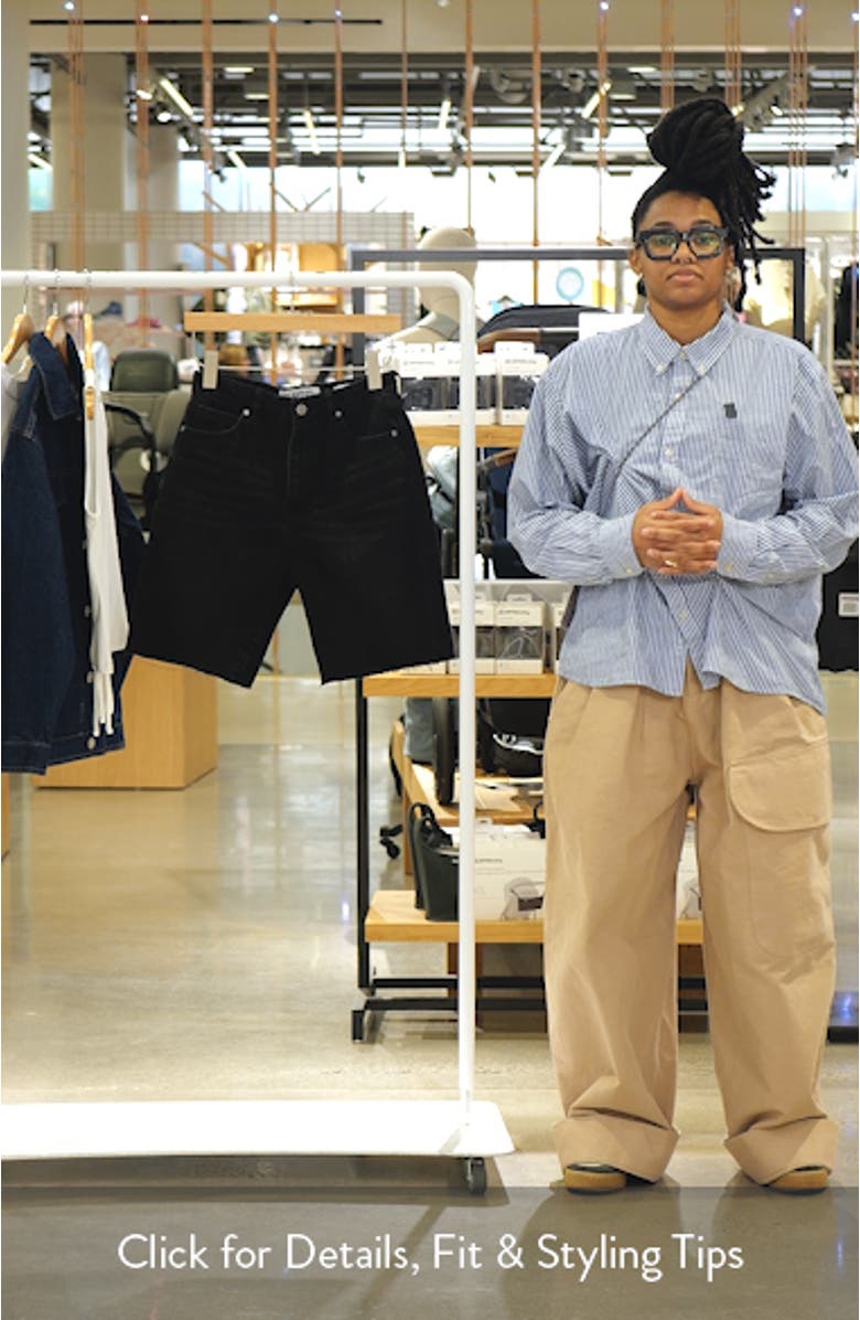 Mia High Waist Denim Bermuda Shorts, sales video thumbnail