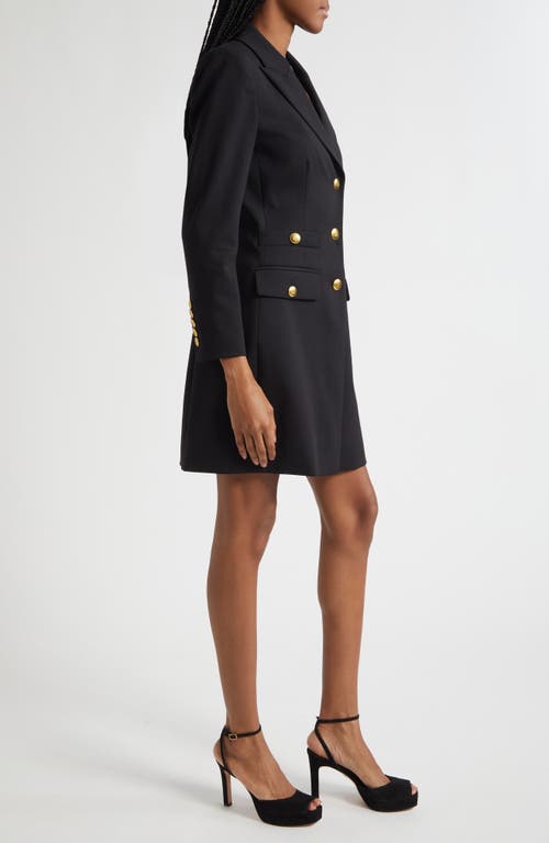 Veronica Beard Walsh Long Sleeve Stretch Wool Blazer Dress In Black