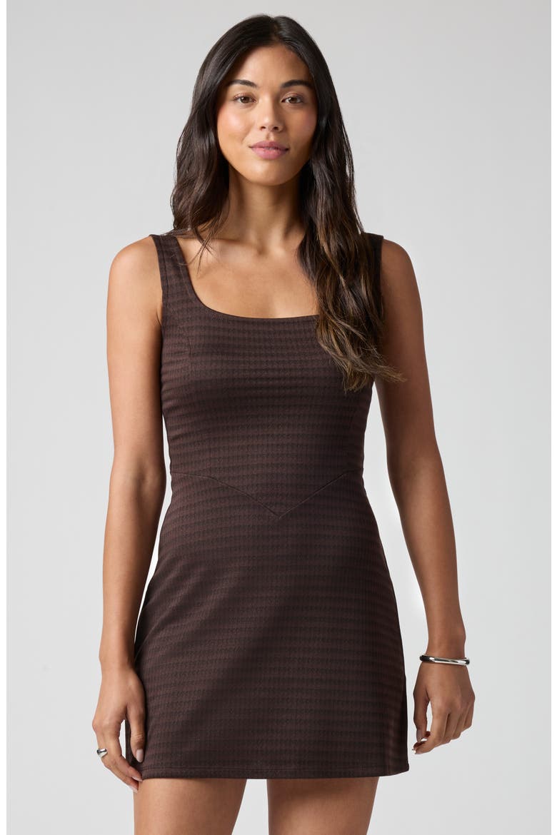 Houndstooth Sleeveless Minidress, Alternate, color, BRN HOUNDSTOOTH