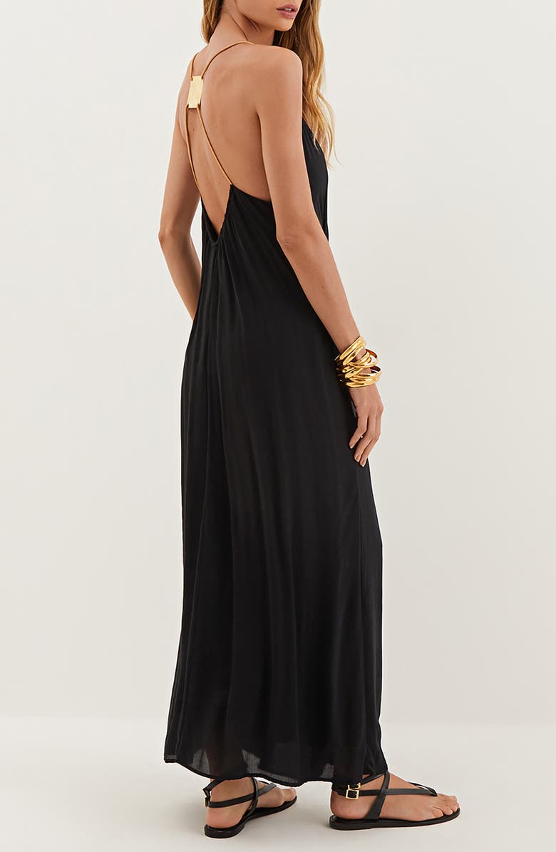 ViX Paula Hermanny Rebecca Swim Cover-Up Maxi Dress, Alternate, color, Black