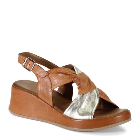 KALA FLOWER Leather Wedge Heel Sandal