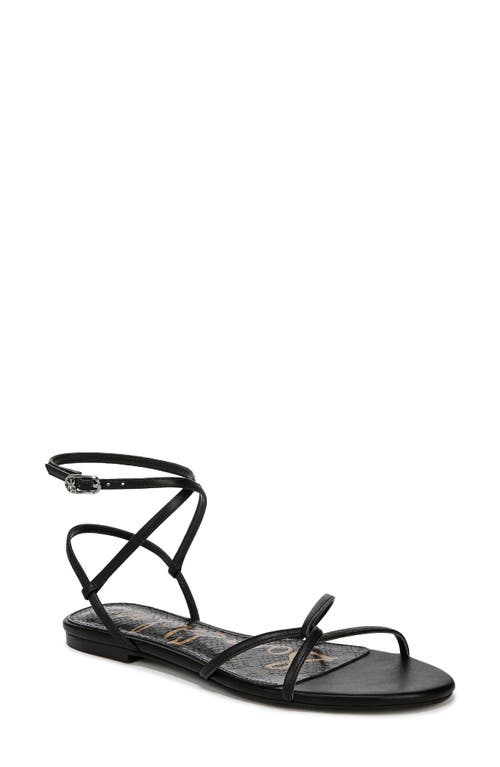 Sam Edelman Ellina Ankle Strap Sandal In Black Leather