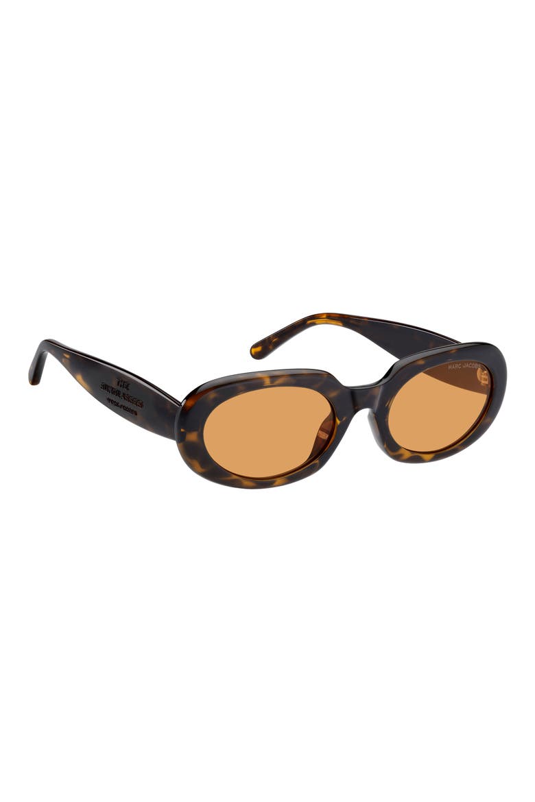 MARC 887/G/S 53mm Oval Sunglasses, Alternate, color, HAVANA/ ORANGE