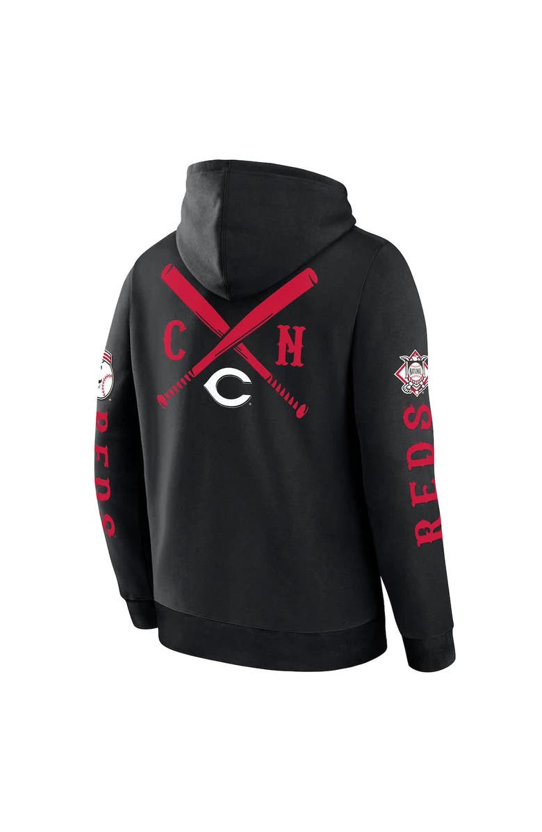 FANATICS Men's Fanatics  Black Cincinnati Reds Big City Legacy Fleece Pullover Hoodie, Alternate, color, 