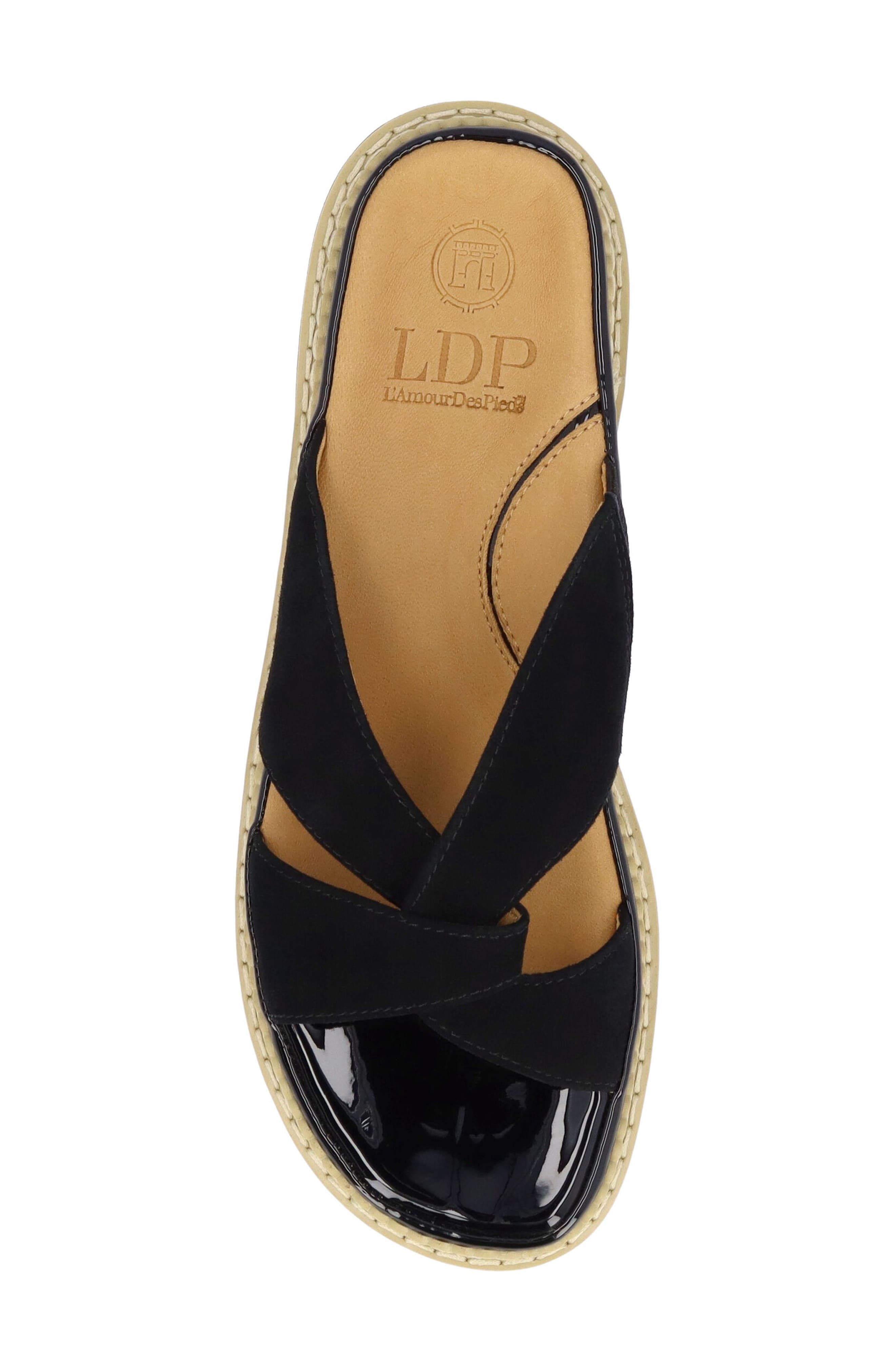 L'Amour des Pieds Deryn Slide Sandal, Alternate, color, Black