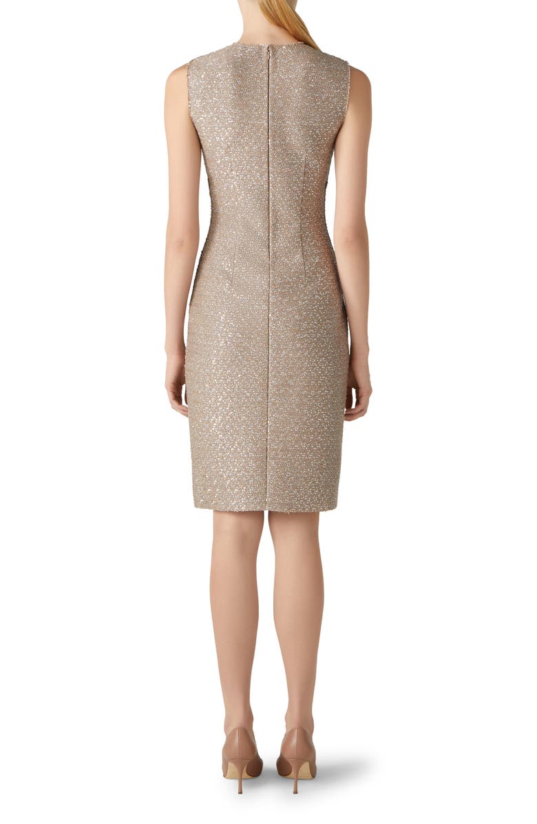 St. John Evening Sequin Textured Knit Sheath Dress, Alternate, color,