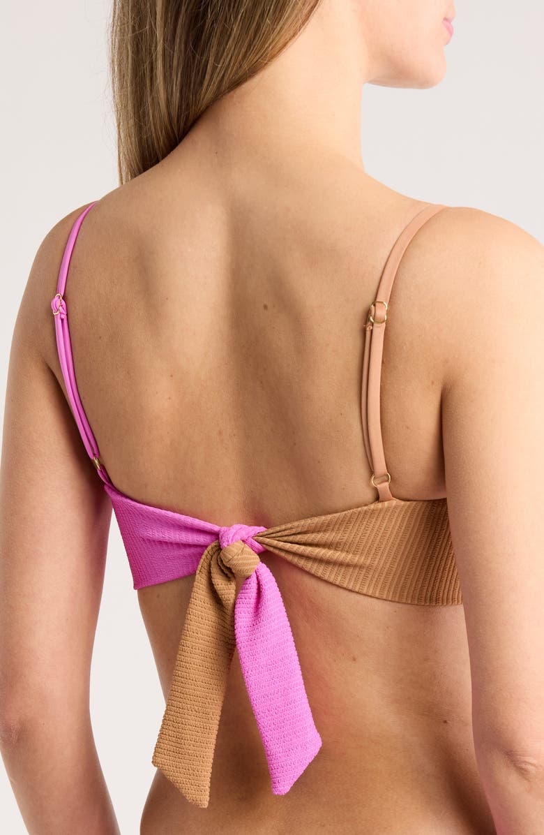Sanctuary Colorblock Rib Bandeau Bikini Top, Alternate, color,