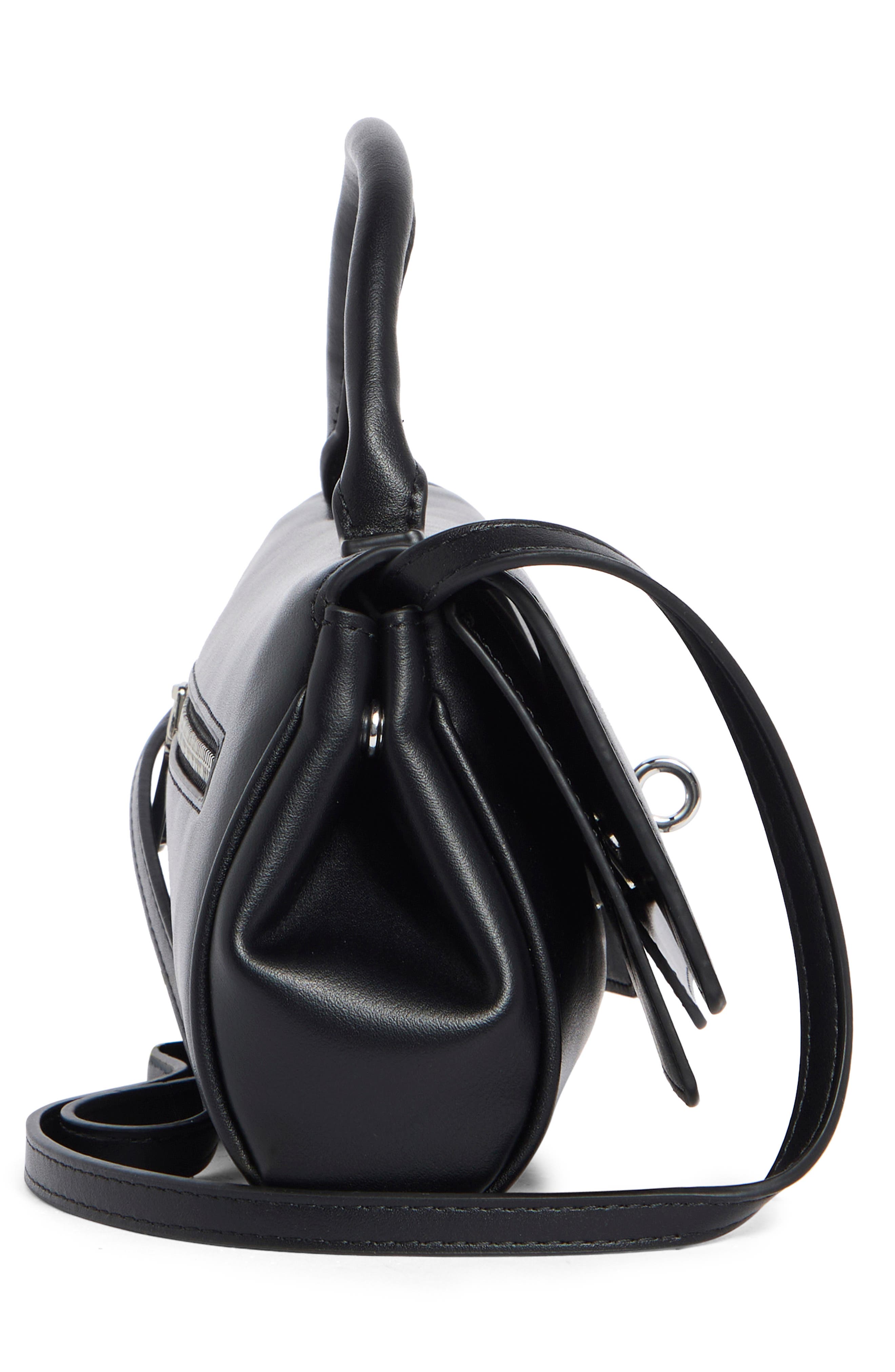 Melie Bianco Stevie Top Handle Handbag, Alternate, color, Black