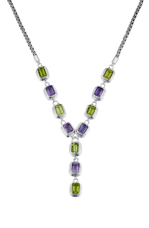 Amethyst Peridot Y-Necklace