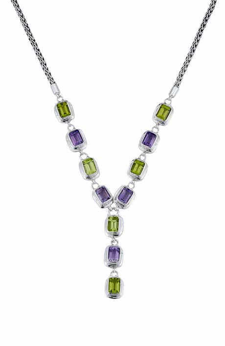 SAMUEL B. Amethyst Peridot Y-Necklace