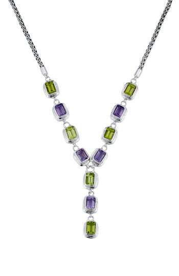 Samuel B. Amethyst Peridot Y-necklace In Multi