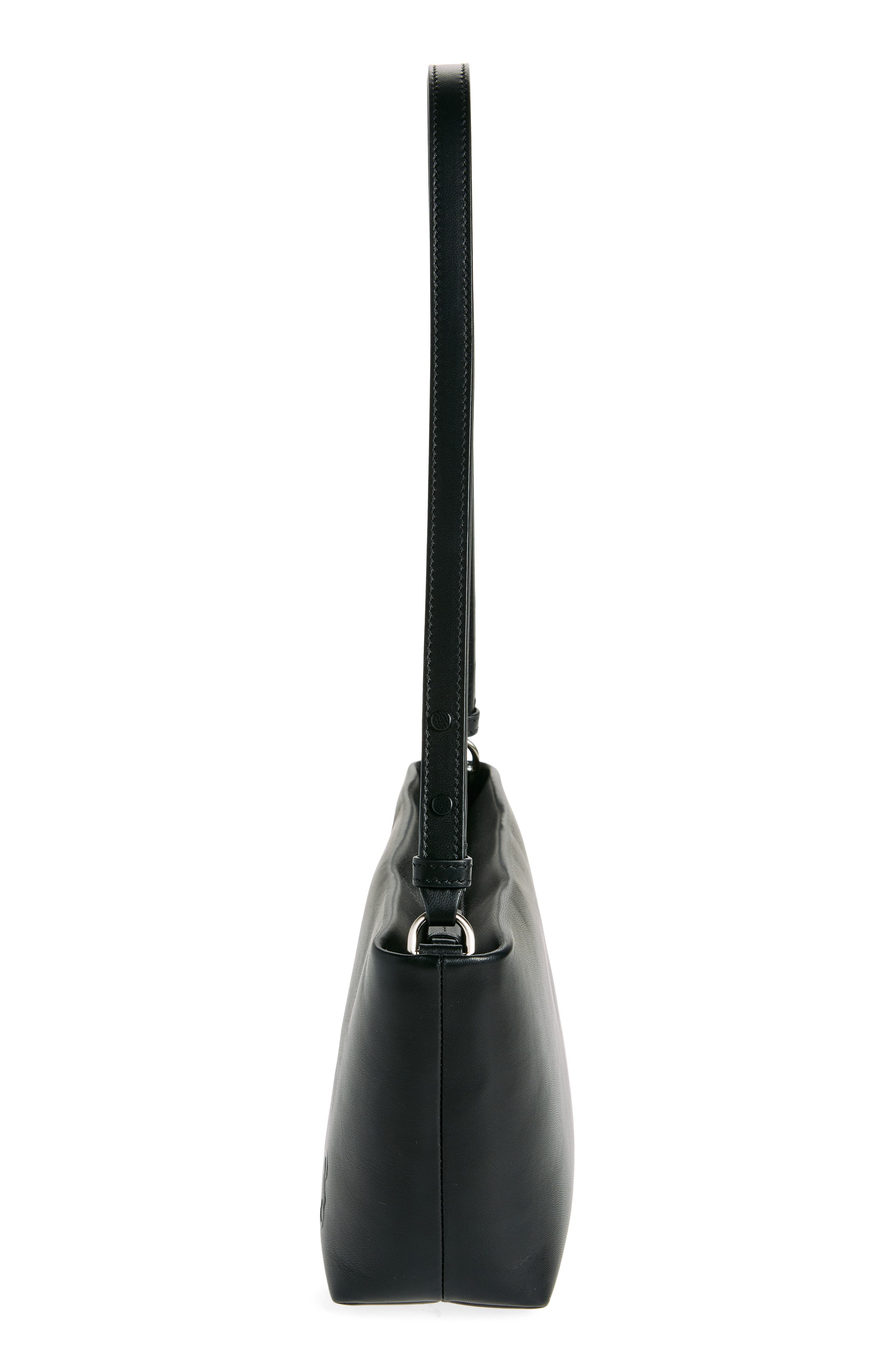 Proenza Schouler Bond Leather Shoulder Bag, Alternate, color, Black