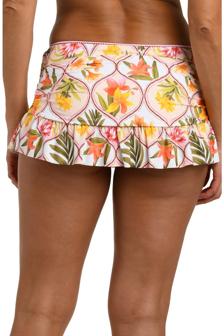 Palm Ruffle Skirted Bikini Bottoms, Alternate, color, WHITE MULTI