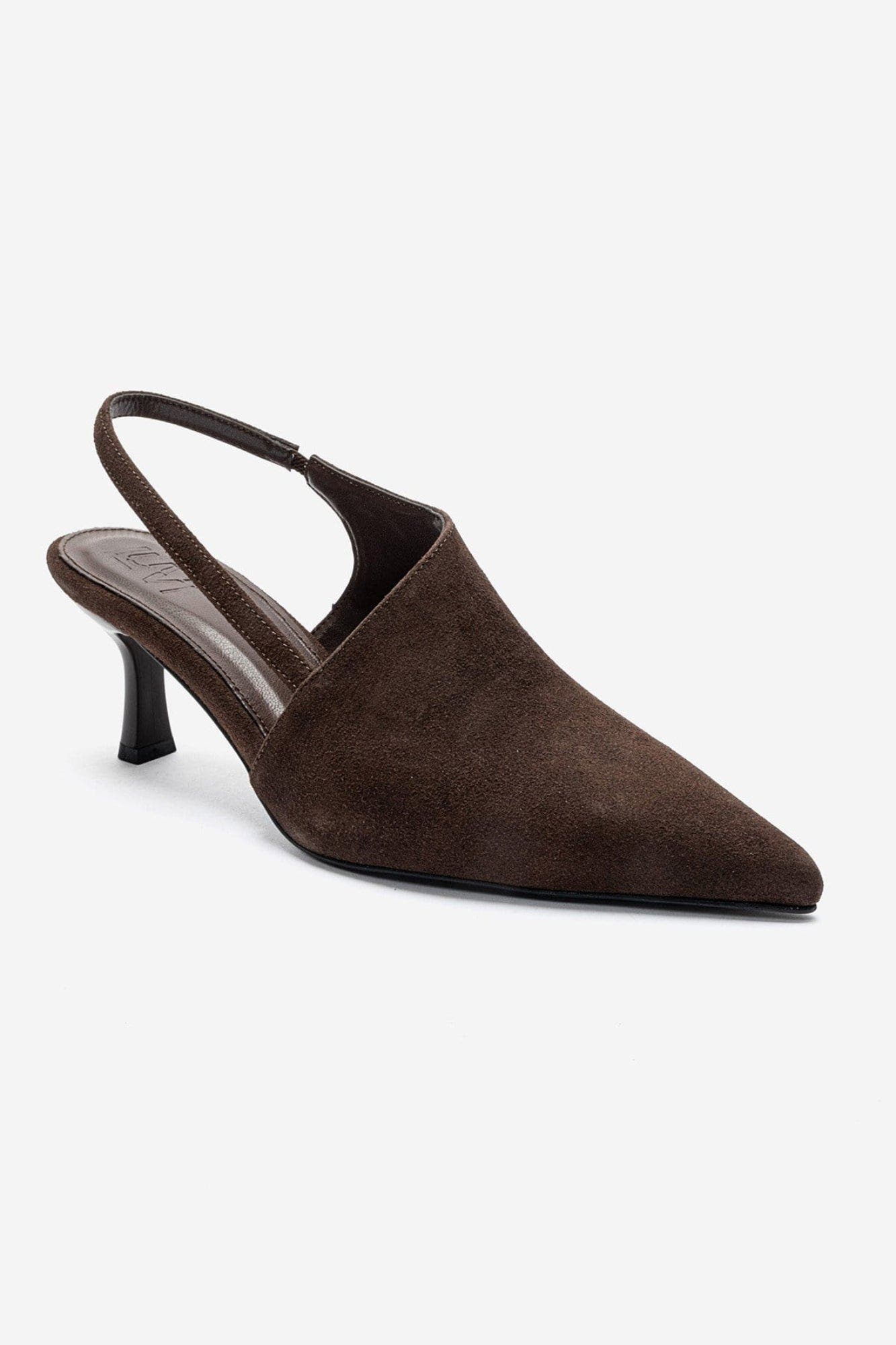 Yarel Stiletto Slingback Pump, Alternate, color, Brown Suede