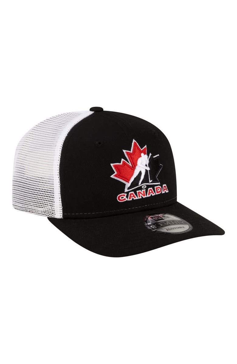New Era Men's New Era Black/White Hockey Canada 9SEVENTY Adjustable Hat, Alternate, color, Black