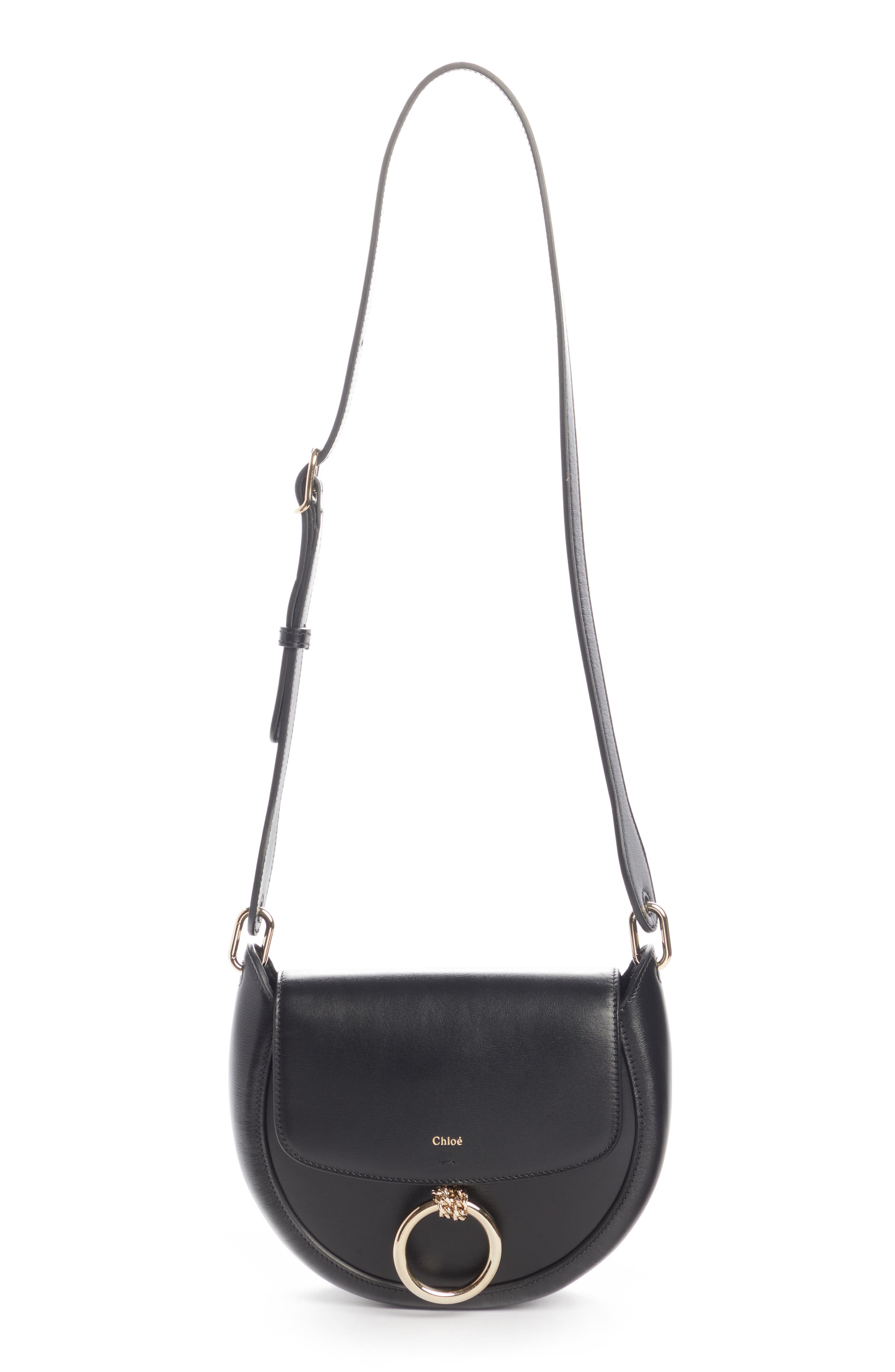 Chloé Small Arlene Leather Crossbody Saddle Bag, Alternate, color, 
