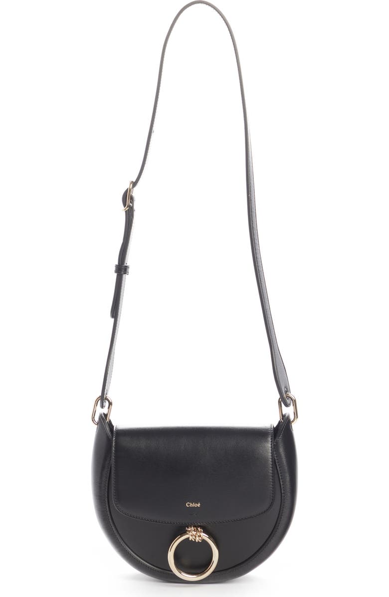 Chloé Small Arlene Leather Crossbody Saddle Bag, Alternate, color,