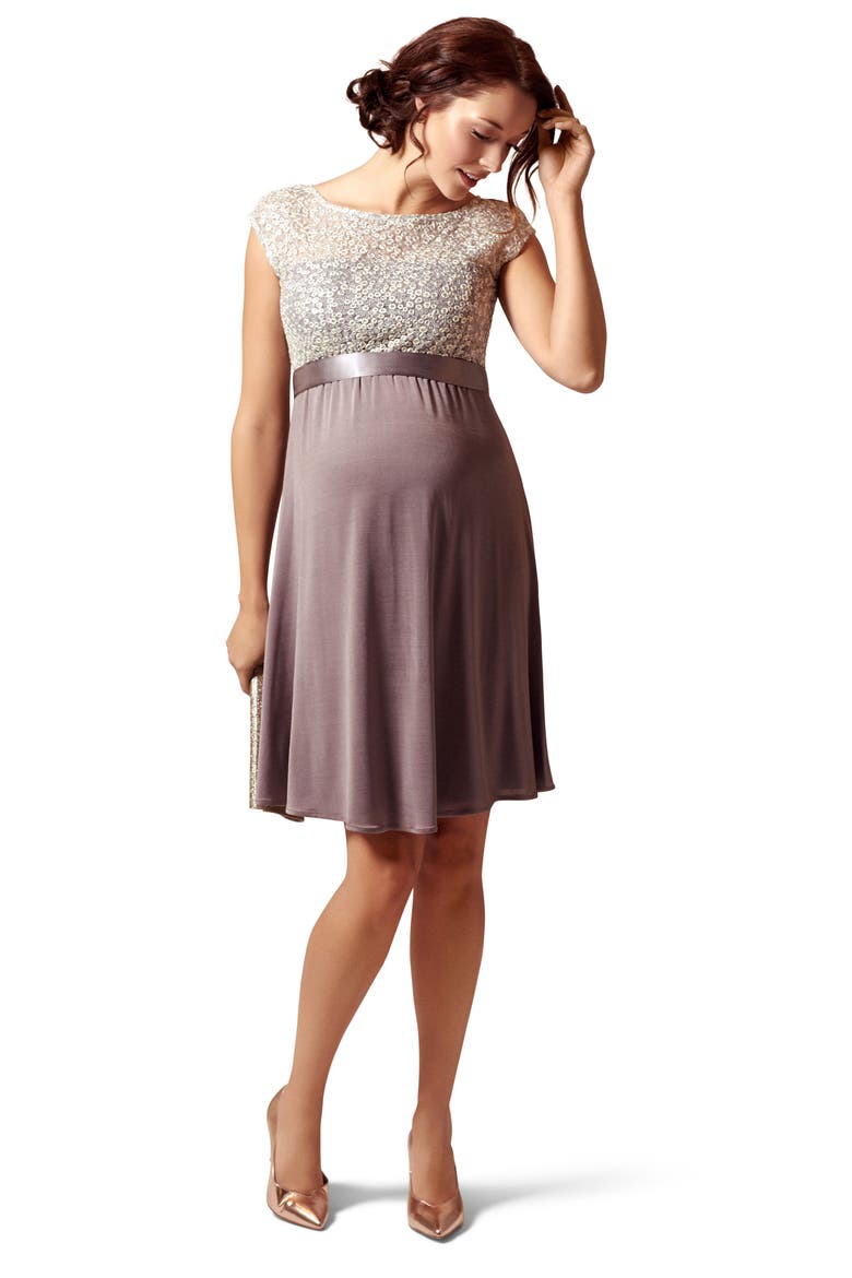 Mia Maternity Dress, Alternate, color, DUSKY TRUFFLE