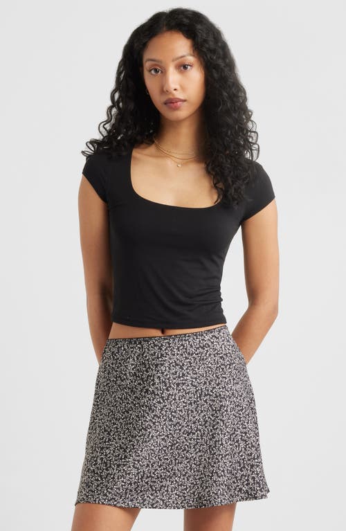 Bp. Butter Rib Square Neck Bodysuit In Black