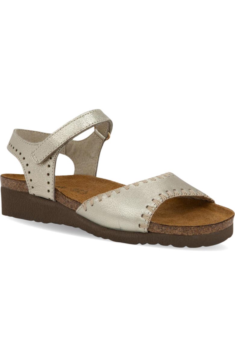 Naot Luna Sandal, Main, color, Gold Radiant Leather