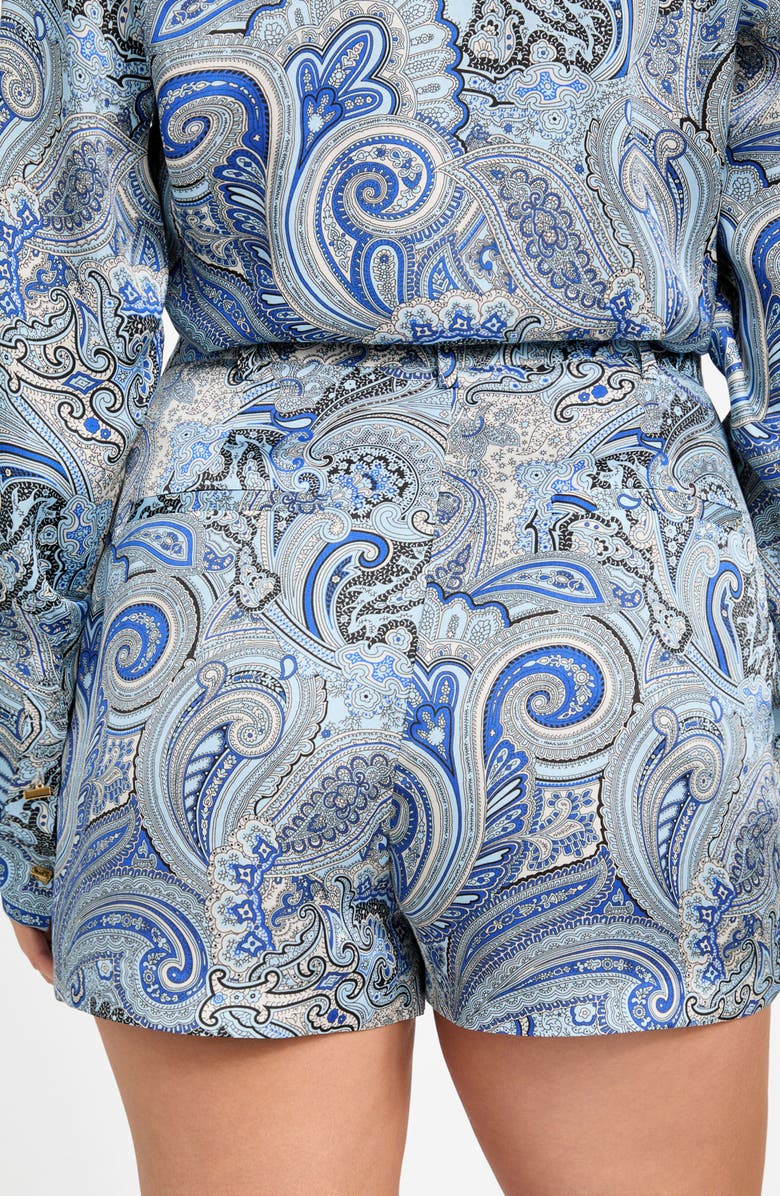 Marciano Bianca Floral Print Shorts, Alternate, color, Paisley Blue Combo