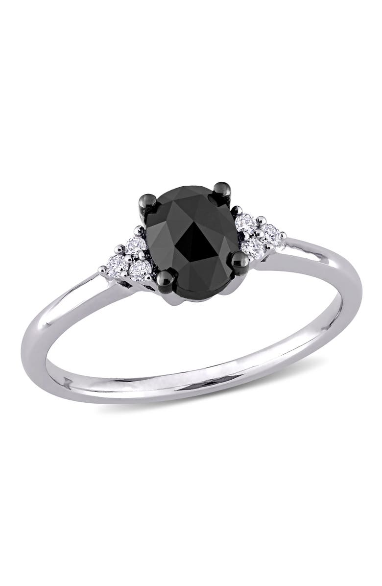 Julianna B. Black & White Diamond Oval Ring 14k, Main, color, Diamond