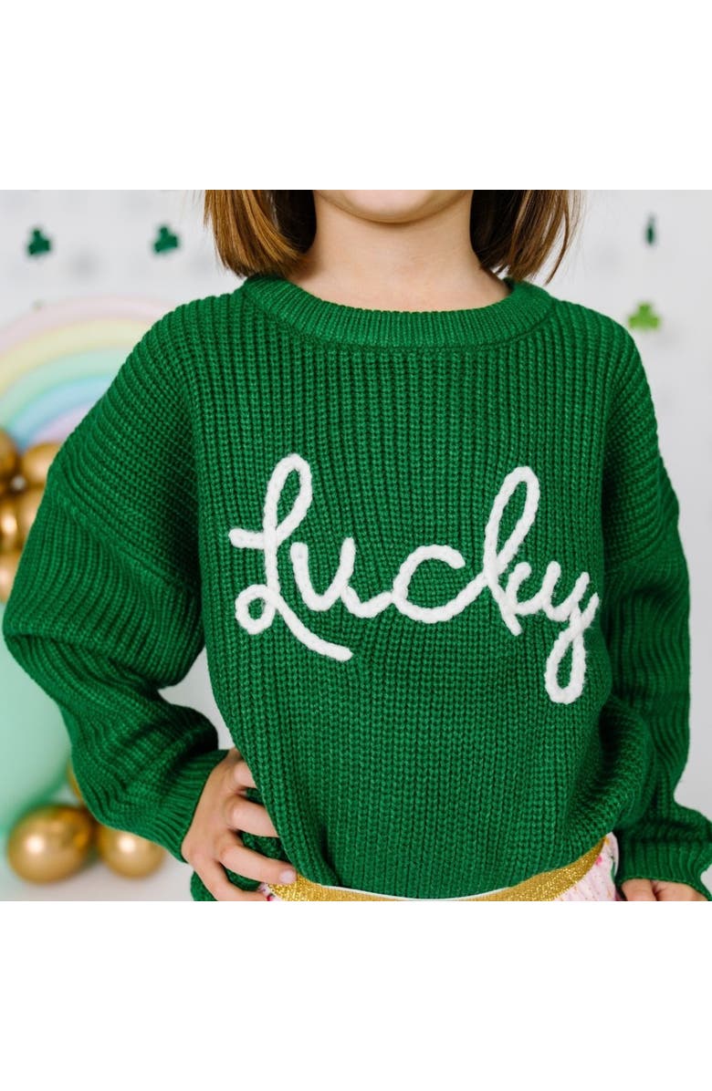 Sweet Wink Lucky St. Patrick's Day Knit Sweater, Alternate, color,