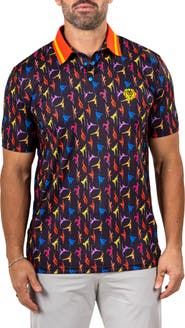 Maceoo Martyr Print Golf Polo