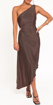 Petal & Pup Emma Metallic One Shoulder Dress