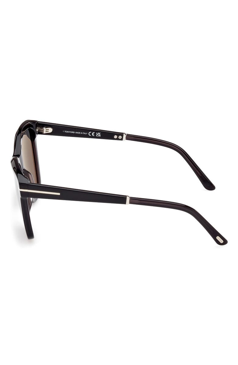TOM FORD 54mm Polarized Square Sunglasses, Alternate, color, Black/Other / Smoke Polarized